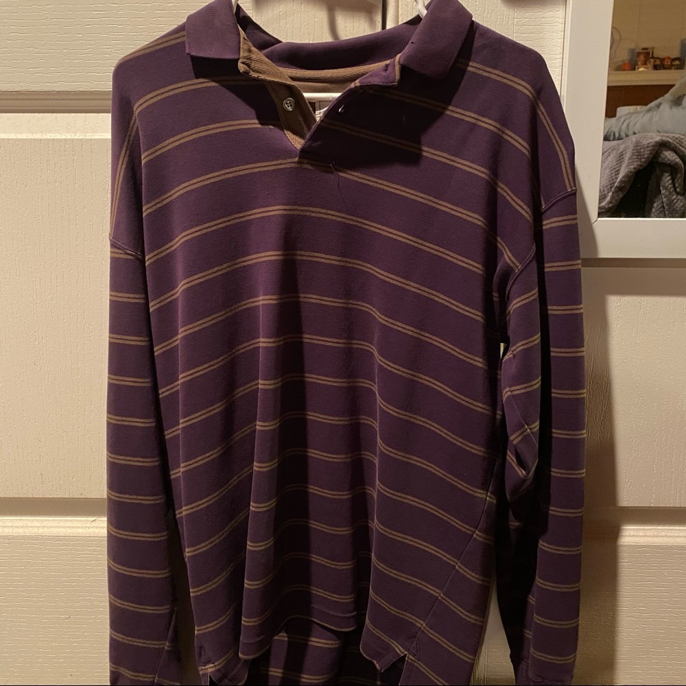 Collared Purple Indie Long Sleeve Shirt Quality Knitwear